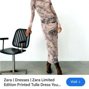 👉Zara Brown and Tan Bodycon Long Sleeve Dress